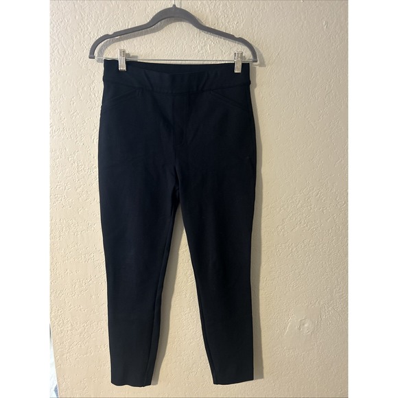 SPANX Pants - Spanx Women's Stretch Pull On Pants Ankle Slit Faux Pockets Black Size Medium